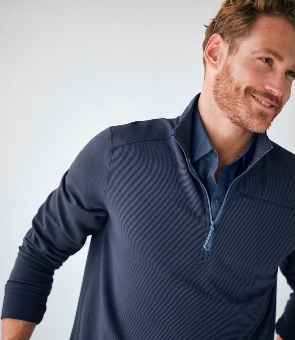 Men's VentureStretch Ottoman-Rib Pullover, Quarter-Zip / L.L.Bean