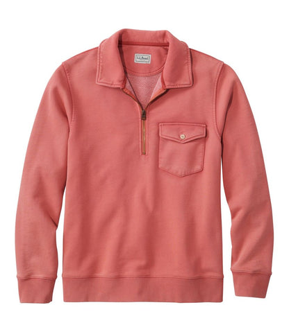 Men's Sunwashed Sweatshirt, Quarter-Zip Polo, Long-Sleeve / L.L.Bean