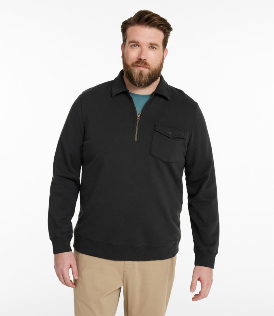 Men's Sunwashed Sweatshirt, Quarter-Zip Polo, Long-Sleeve / L.L.Bean