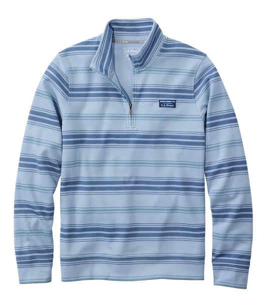 Men's Comfort Stretch Performance® Piqué, Quarter-Zip Pullover, Stripe / L.L.Bean
