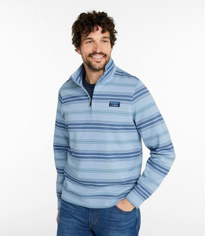 Men's Comfort Stretch Performance® Piqué, Quarter-Zip Pullover, Stripe / L.L.Bean