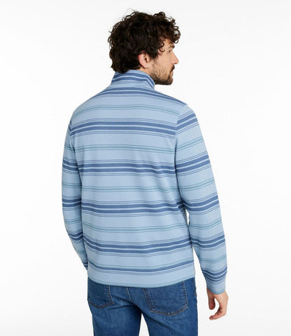 Men's Comfort Stretch Performance® Piqué, Quarter-Zip Pullover, Stripe / L.L.Bean