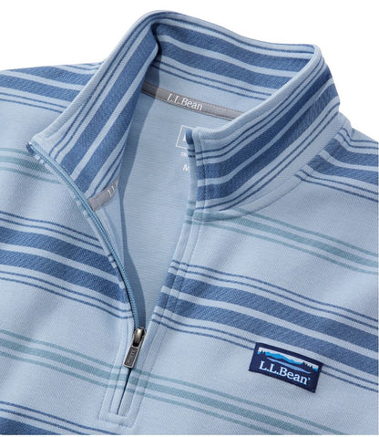 Men's Comfort Stretch Performance® Piqué, Quarter-Zip Pullover, Stripe / L.L.Bean