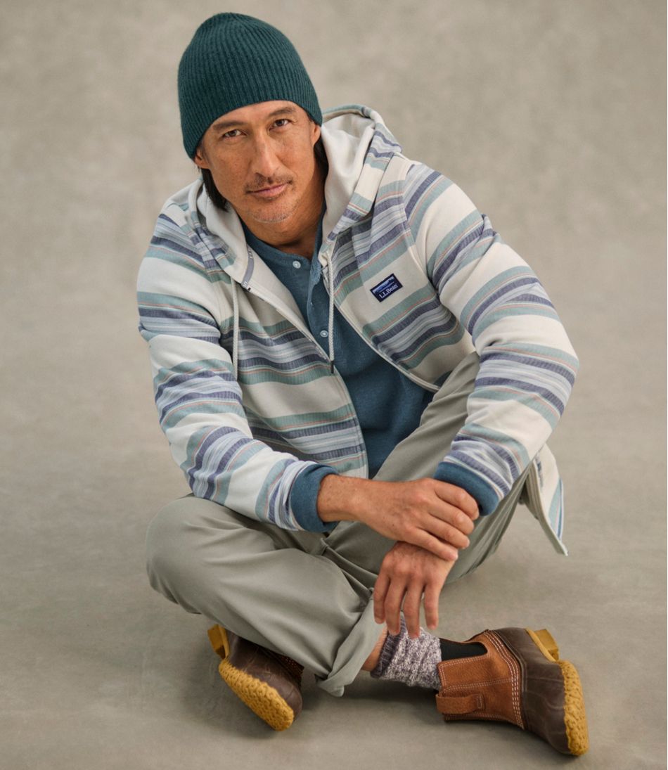 Men's Comfort Stretch Performance® Piqué, Full-Zip Hoodie, Stripe / L.L.Bean