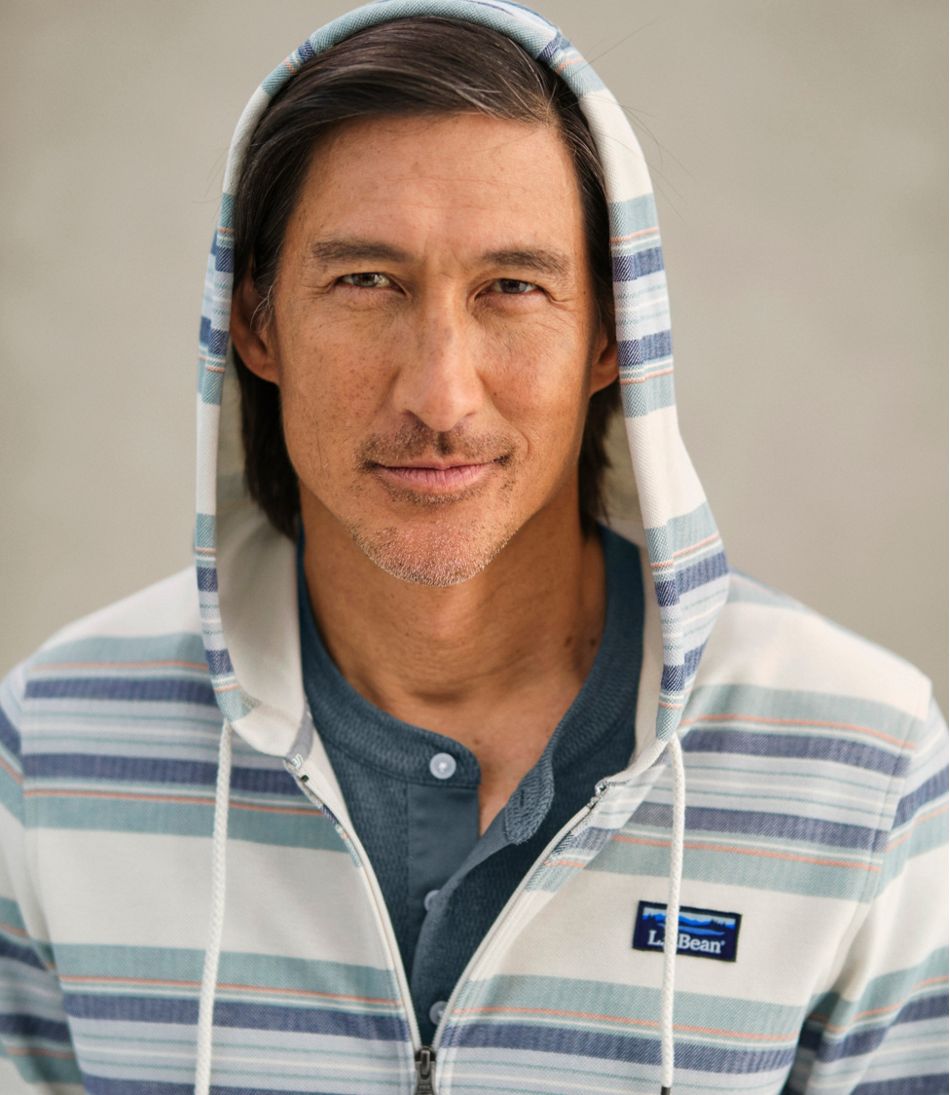 Men's Comfort Stretch Performance® Piqué, Full-Zip Hoodie, Stripe / L.L.Bean