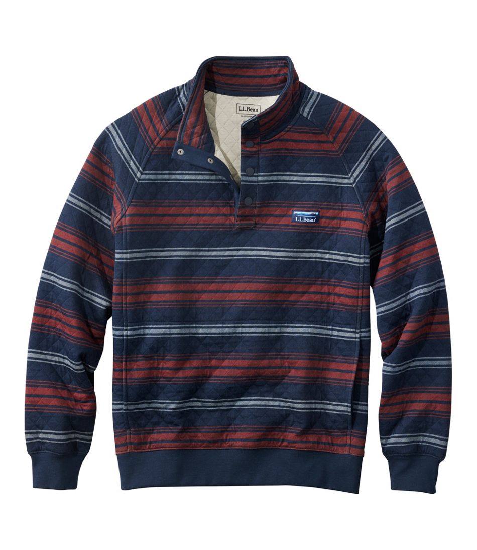 Men's Quilted Sweatshirt, Mockneck, Stripe / L.L.Bean