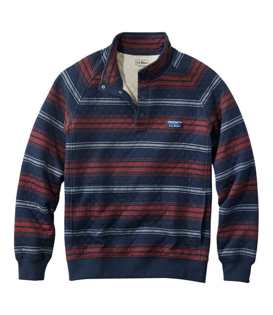 Men's Quilted Sweatshirt, Mockneck, Stripe / L.L.Bean