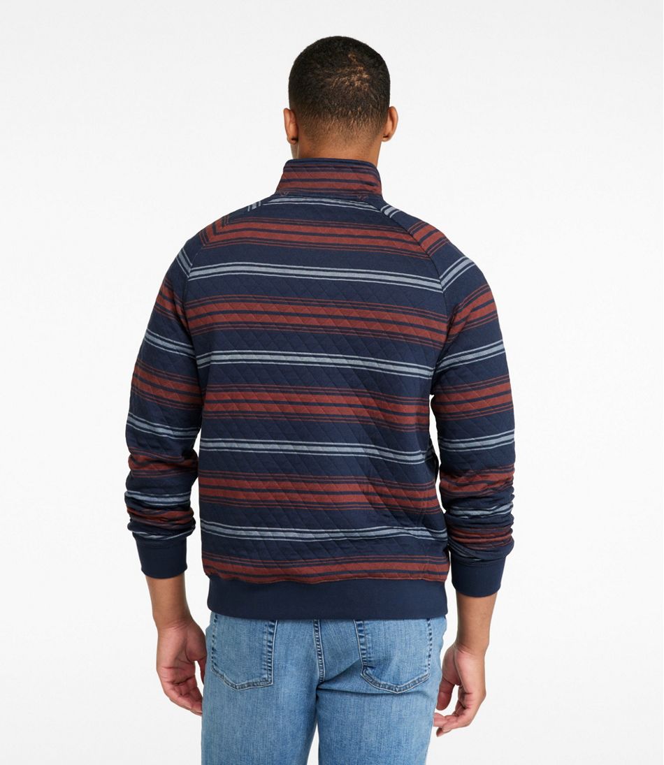 Men's Quilted Sweatshirt, Mockneck, Stripe / L.L.Bean