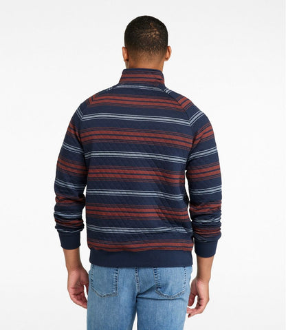 Men's Quilted Sweatshirt, Mockneck, Stripe / L.L.Bean