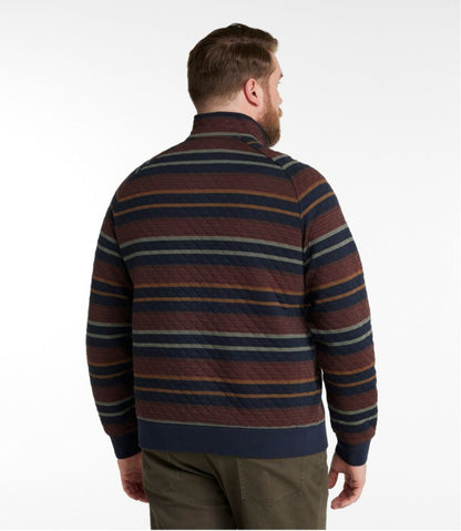 Men's Quilted Sweatshirt, Mockneck, Stripe / L.L.Bean