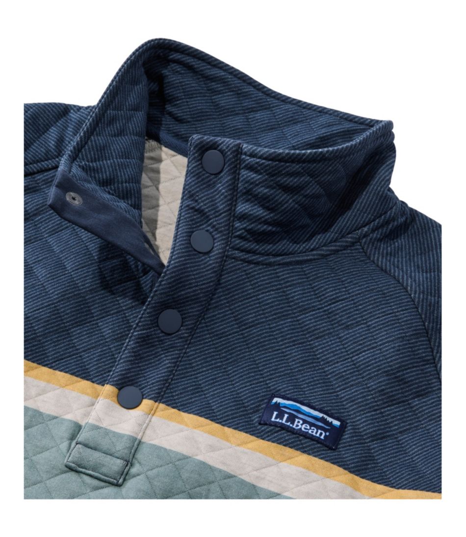 Men's Quilted Sweatshirt, Mockneck, Stripe / L.L.Bean