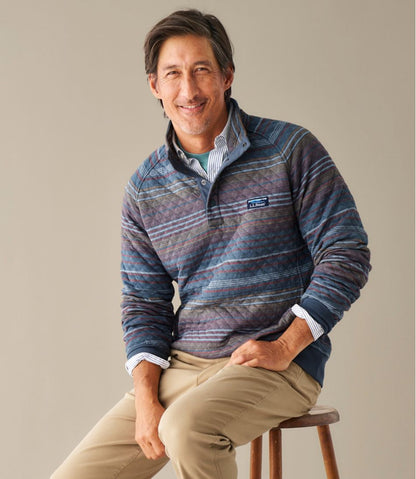 Men's Quilted Sweatshirt, Mockneck, Stripe / L.L.Bean
