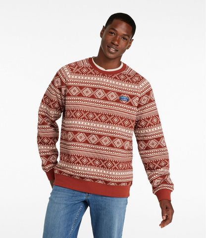 Men's Bean's Quilted Sweatshirt, Crewneck, Print / L.L.Bean