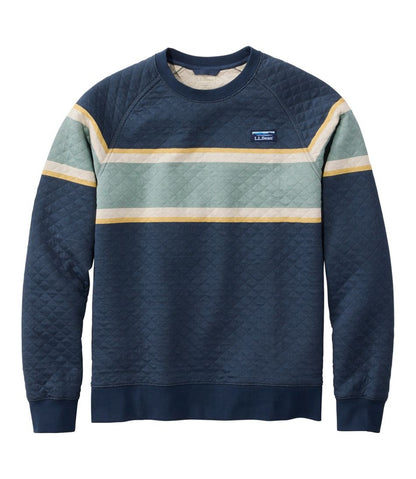 Men's Quilted Sweatshirt, Crewneck, Stripe / L.L.Bean
