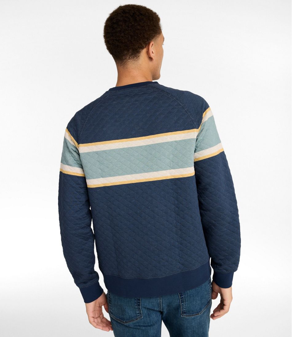 Men's Quilted Sweatshirt, Crewneck, Stripe / L.L.Bean