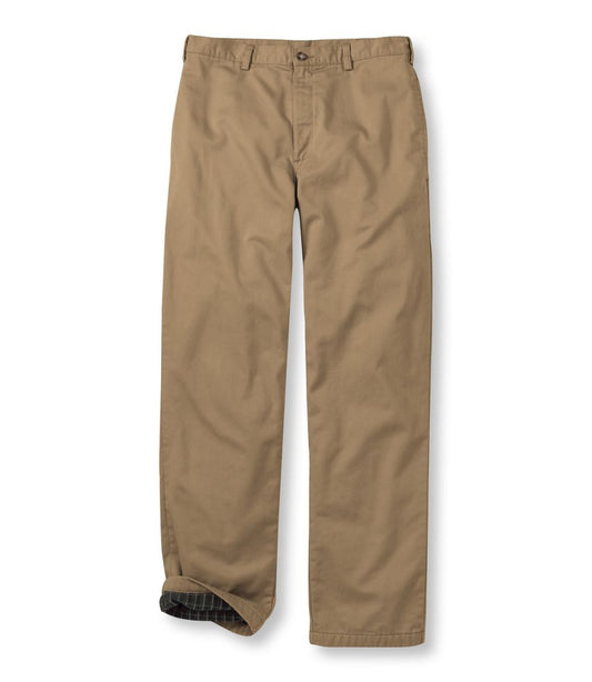 Men's Double L® Chinos, Natural Fit, Plain Front, Flannel-Lined / L.L.Bean