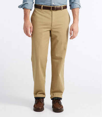 Men's Double L® Chinos, Natural Fit, Plain Front, Flannel-Lined / L.L.Bean