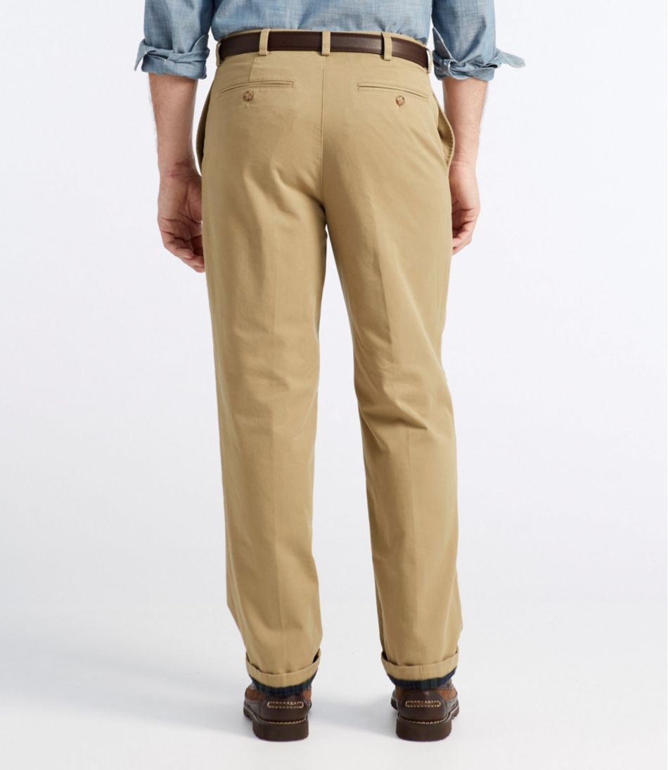 Men's Double L® Chinos, Natural Fit, Plain Front, Flannel-Lined / L.L.Bean