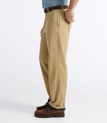 Men's Double L® Chinos, Natural Fit, Plain Front, Flannel-Lined / L.L.Bean