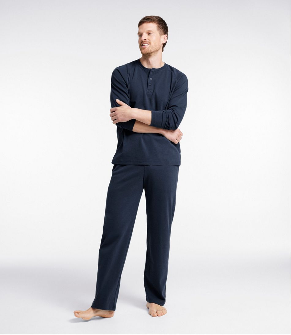 Men's Bean's Cotton Knit Pajamas, Henley PJ Set / L.L.Bean