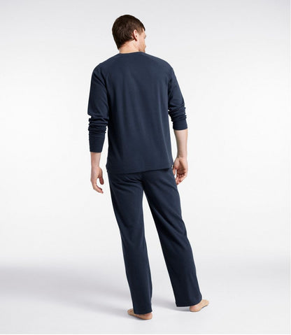 Men's Bean's Cotton Knit Pajamas, Henley PJ Set / L.L.Bean