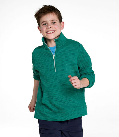 Kids' Ridgeknit Pullover, Glow-in-the-Dark Quarter-Zip / L.L.Bean
