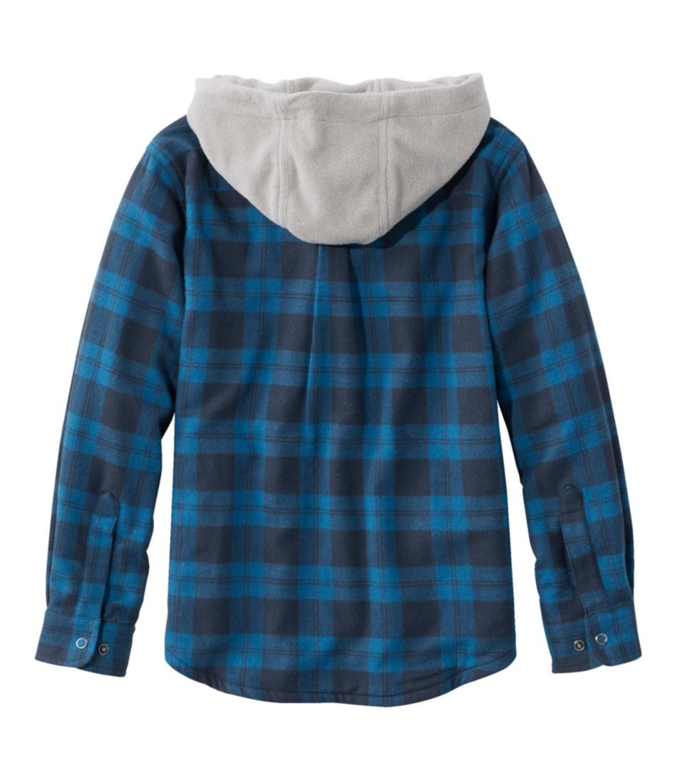 Kids' Fleece-Lined Flannel Shirt, Hooded Plaid / L.L.Bean