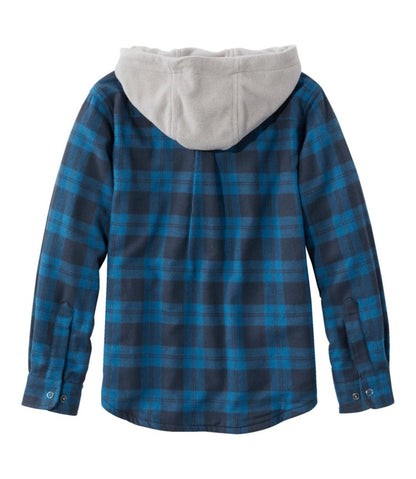 Kids' Fleece-Lined Flannel Shirt, Hooded Plaid / L.L.Bean