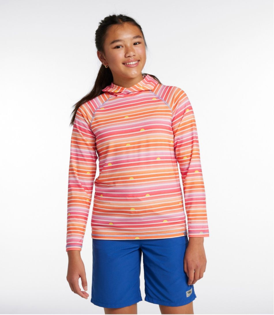 Kids' Everyday SunSmart® Hooded Tee, Long-Sleeve Stripe / L.L.Bean