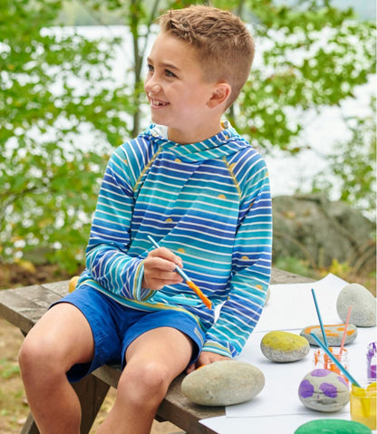 Kids' Everyday SunSmart® Hooded Tee, Long-Sleeve Stripe / L.L.Bean