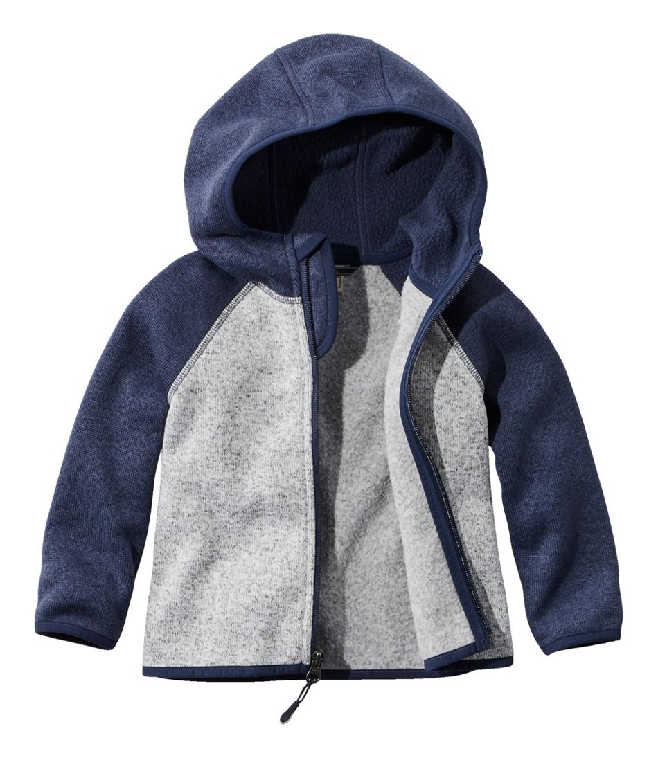 Infants' and Toddlers' Sweater Fleece, Hooded Colorblock / L.L.Bean
