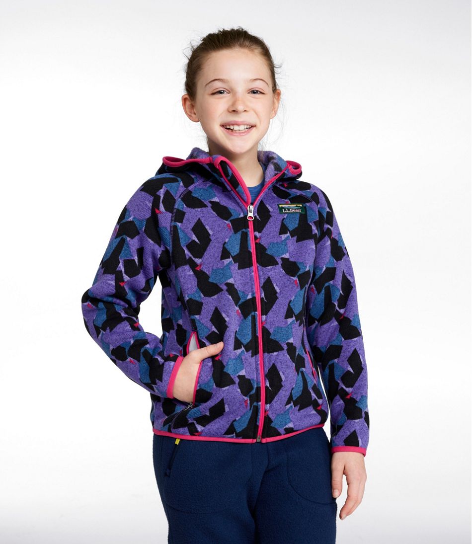 Kids' Sweater Fleece, Hooded Print / L.L.Bean