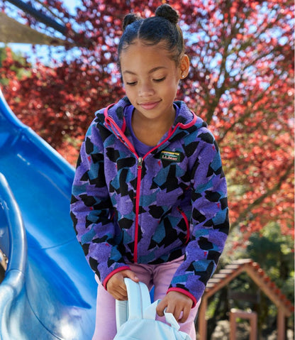 Kids' Sweater Fleece, Hooded Print / L.L.Bean