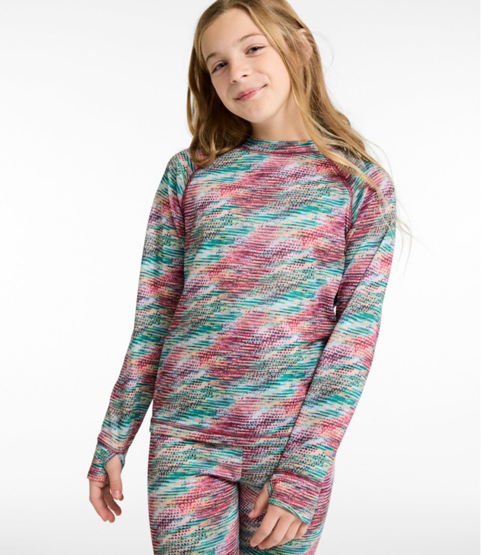 Kids' Wicked Warm Midweight Long Underwear, Top Print / L.L.Bean
