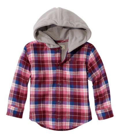 Toddlers' Fleece-Lined Flannel Shirt, Hooded / L.L.Bean