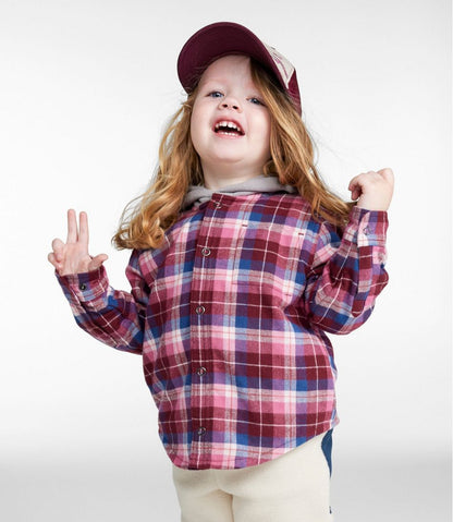 Toddlers' Fleece-Lined Flannel Shirt, Hooded / L.L.Bean