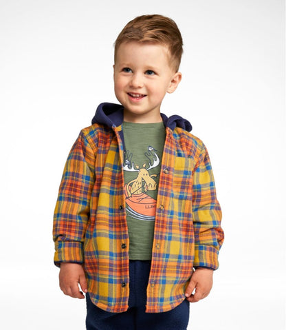 Toddlers' Fleece-Lined Flannel Shirt, Hooded / L.L.Bean