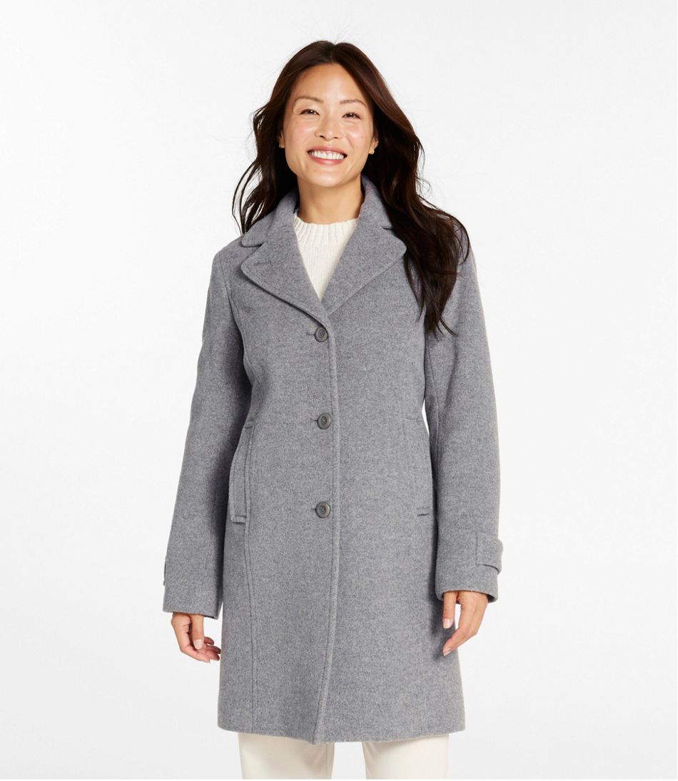 Women's Classic Lambswool Polo Coat, Three-Quarter Length / L.L.Bean