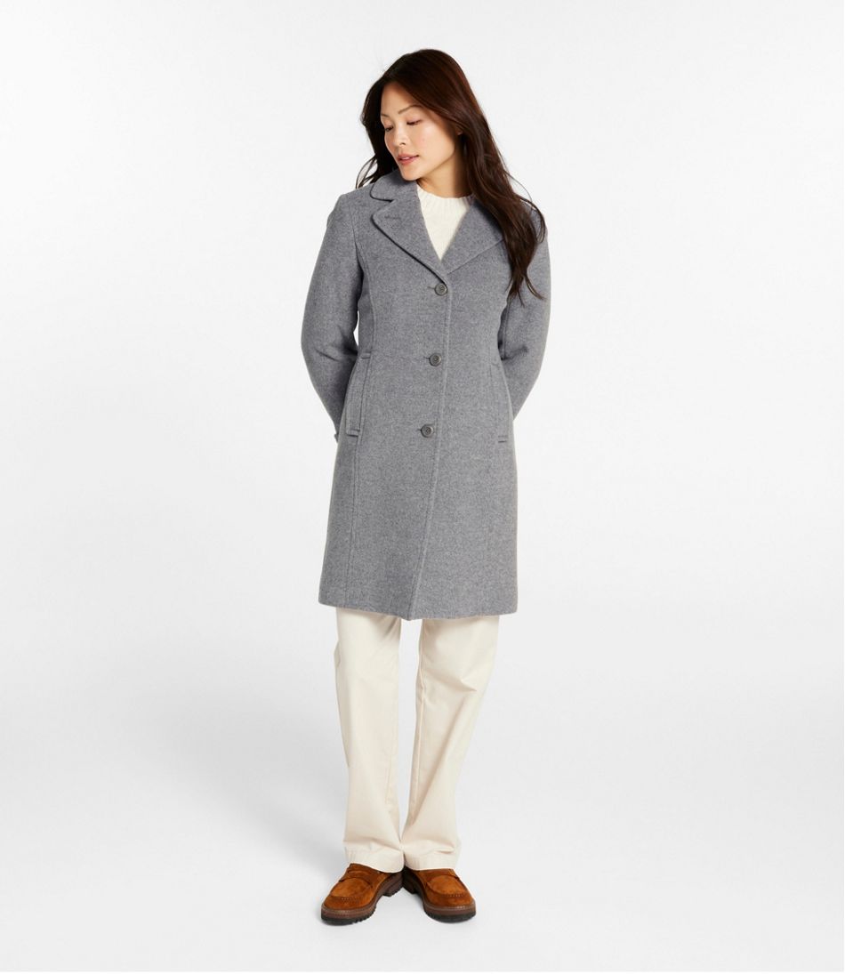 Women's Classic Lambswool Polo Coat, Three-Quarter Length / L.L.Bean