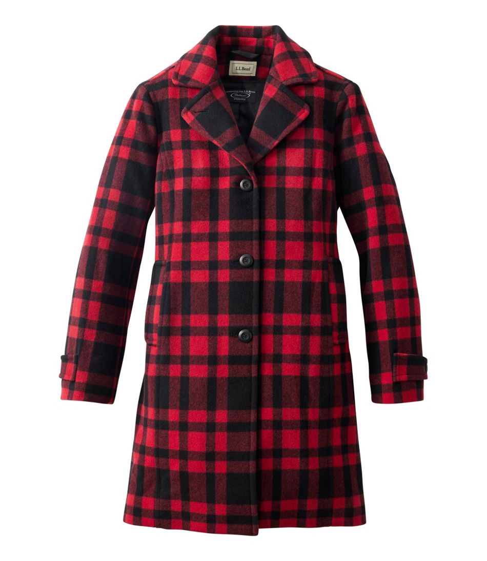 Women's Classic Lambswool Polo Coat, Three-Quarter, Pattern / L.L.Bean