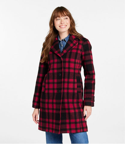 Women's Classic Lambswool Polo Coat, Three-Quarter, Pattern / L.L.Bean