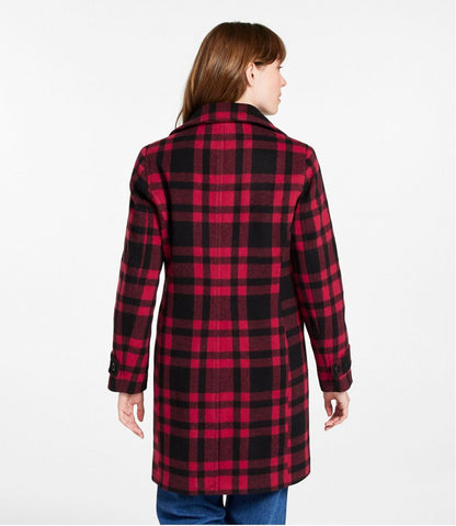 Women's Classic Lambswool Polo Coat, Three-Quarter, Pattern / L.L.Bean