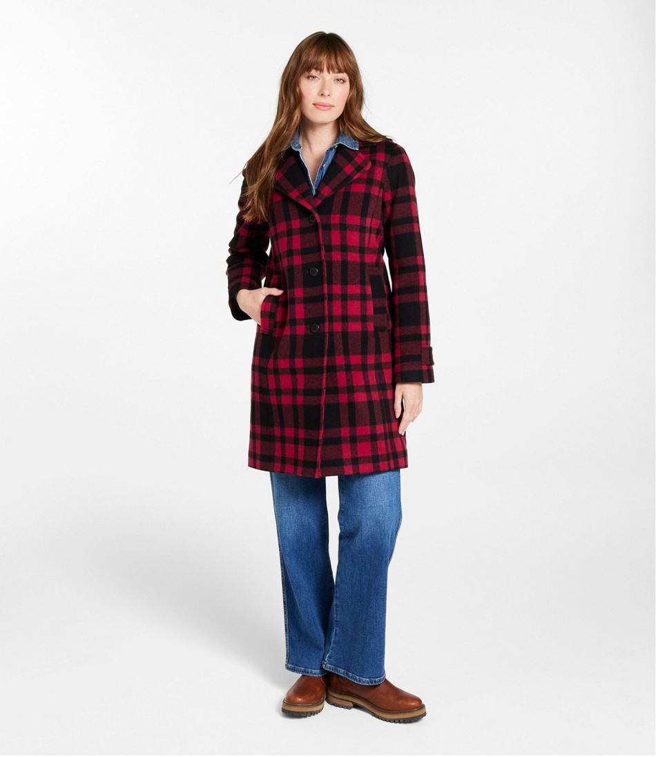 Women's Classic Lambswool Polo Coat, Three-Quarter, Pattern / L.L.Bean