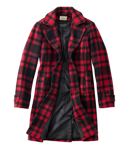 Women's Classic Lambswool Polo Coat, Three-Quarter, Pattern / L.L.Bean