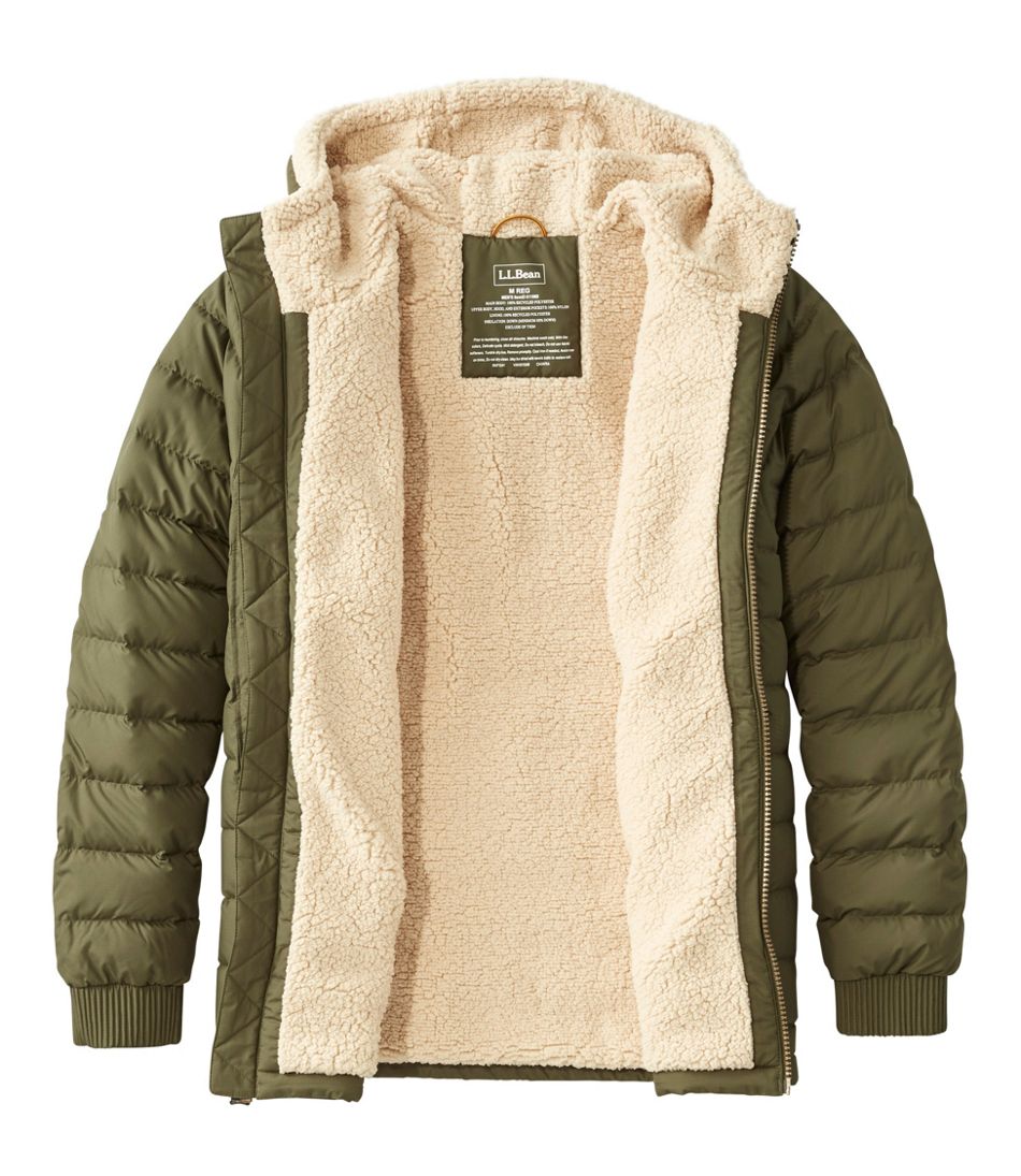 Men's Mountain Classic Down Hooded Jacket, Sherpa-Lined / L.L.Bean