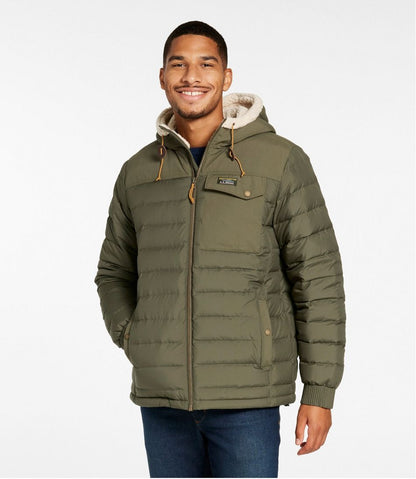 Men's Mountain Classic Down Hooded Jacket, Sherpa-Lined / L.L.Bean