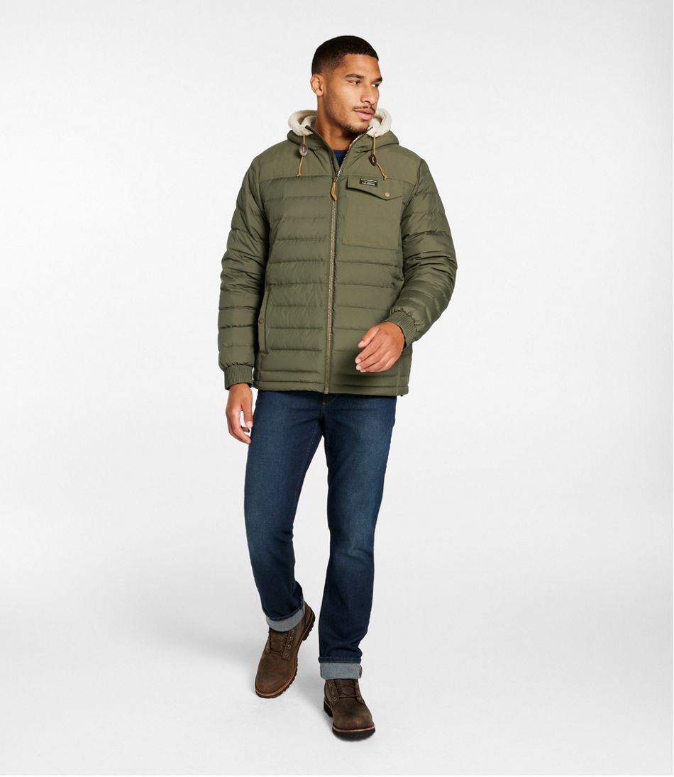 Men's Mountain Classic Down Hooded Jacket, Sherpa-Lined / L.L.Bean