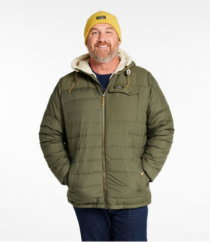 Men's Mountain Classic Down Hooded Jacket, Sherpa-Lined / L.L.Bean