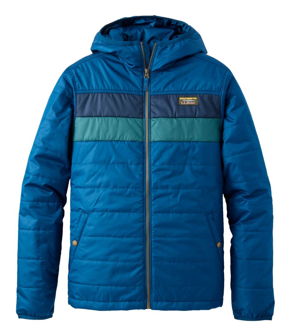 Men's Mountain Classic Puffer Hooded Jacket, Colorblock / L.L.Bean