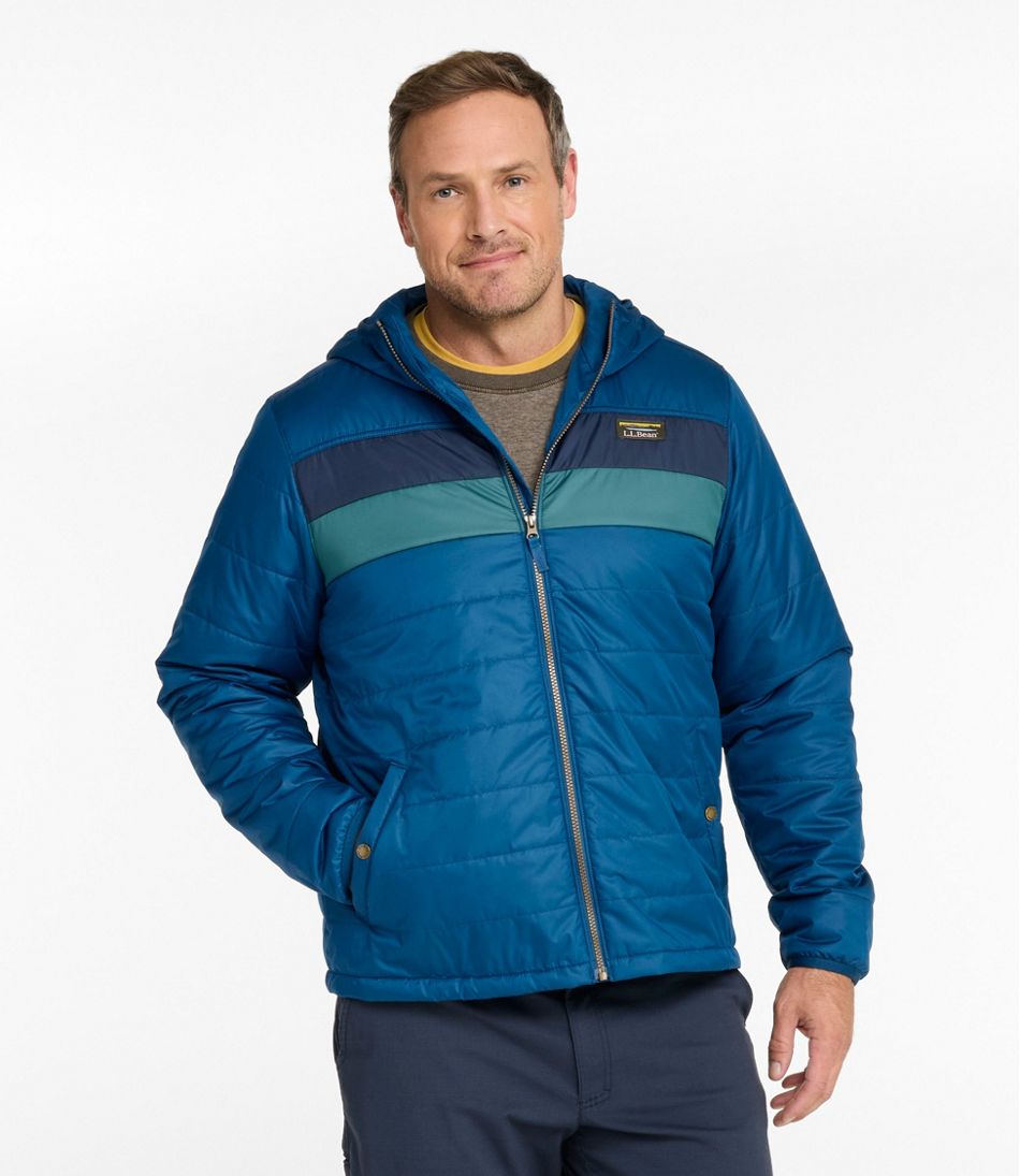 Men's Mountain Classic Puffer Hooded Jacket, Colorblock / L.L.Bean